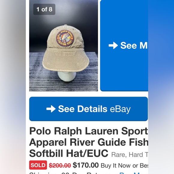 ‼️SOLD‼️ PRL Sportsman Apparel River Guide Fishing Post Soft Bill Hat Cap - Picture 9 of 9